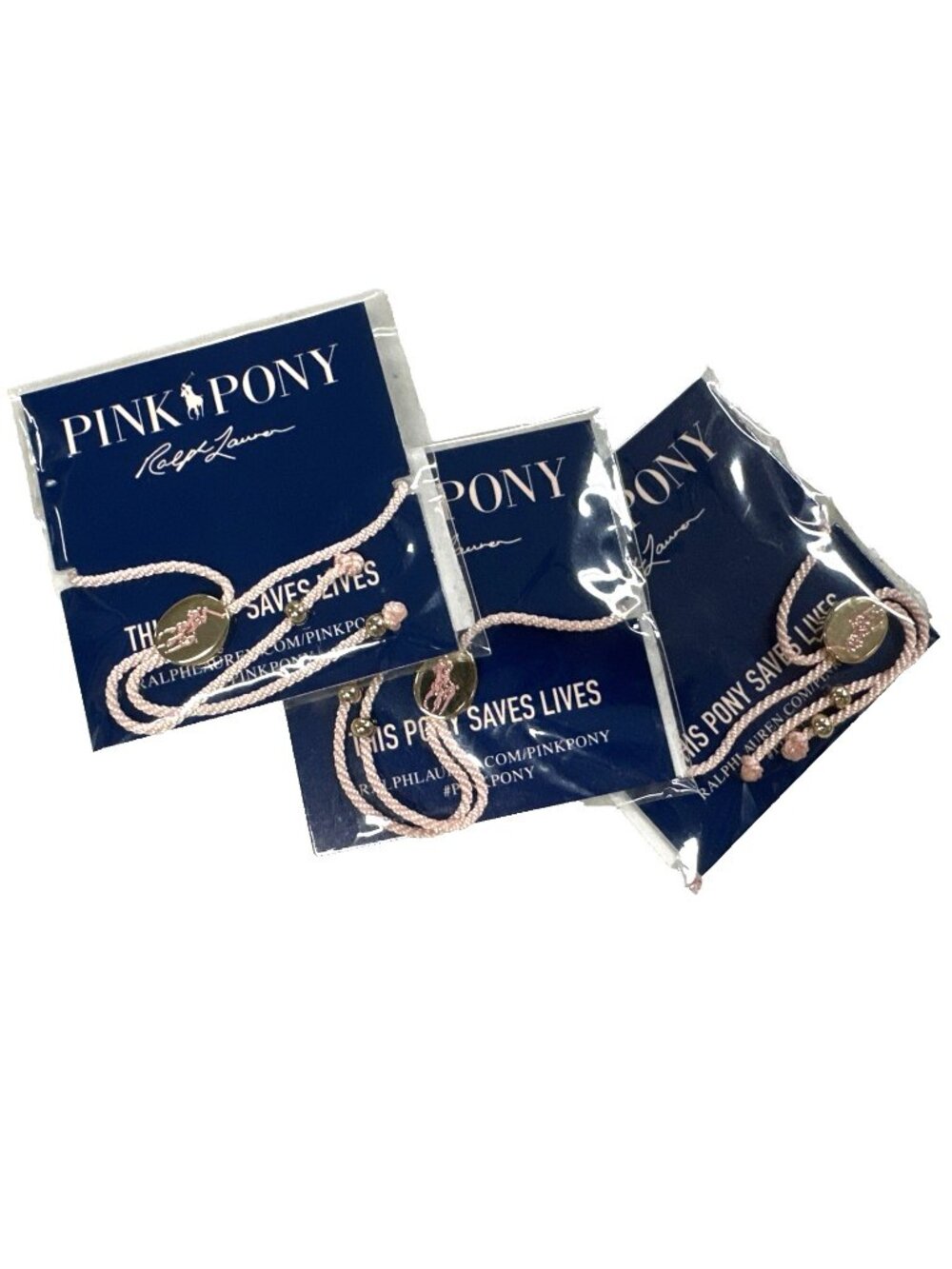 Polo Ralph Lauren Light Pink Pony Bracelet New Authentic NEW 3-PACKS